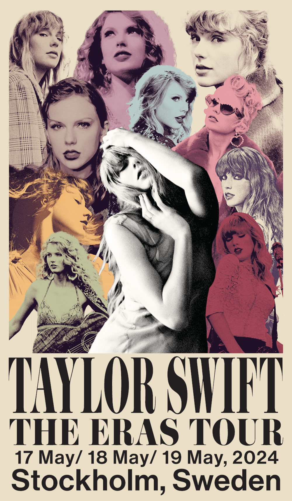 テイラースイフト The Eras Tour poster Taylor Swift The Eras Tour Stockholm, Sweden Poster II