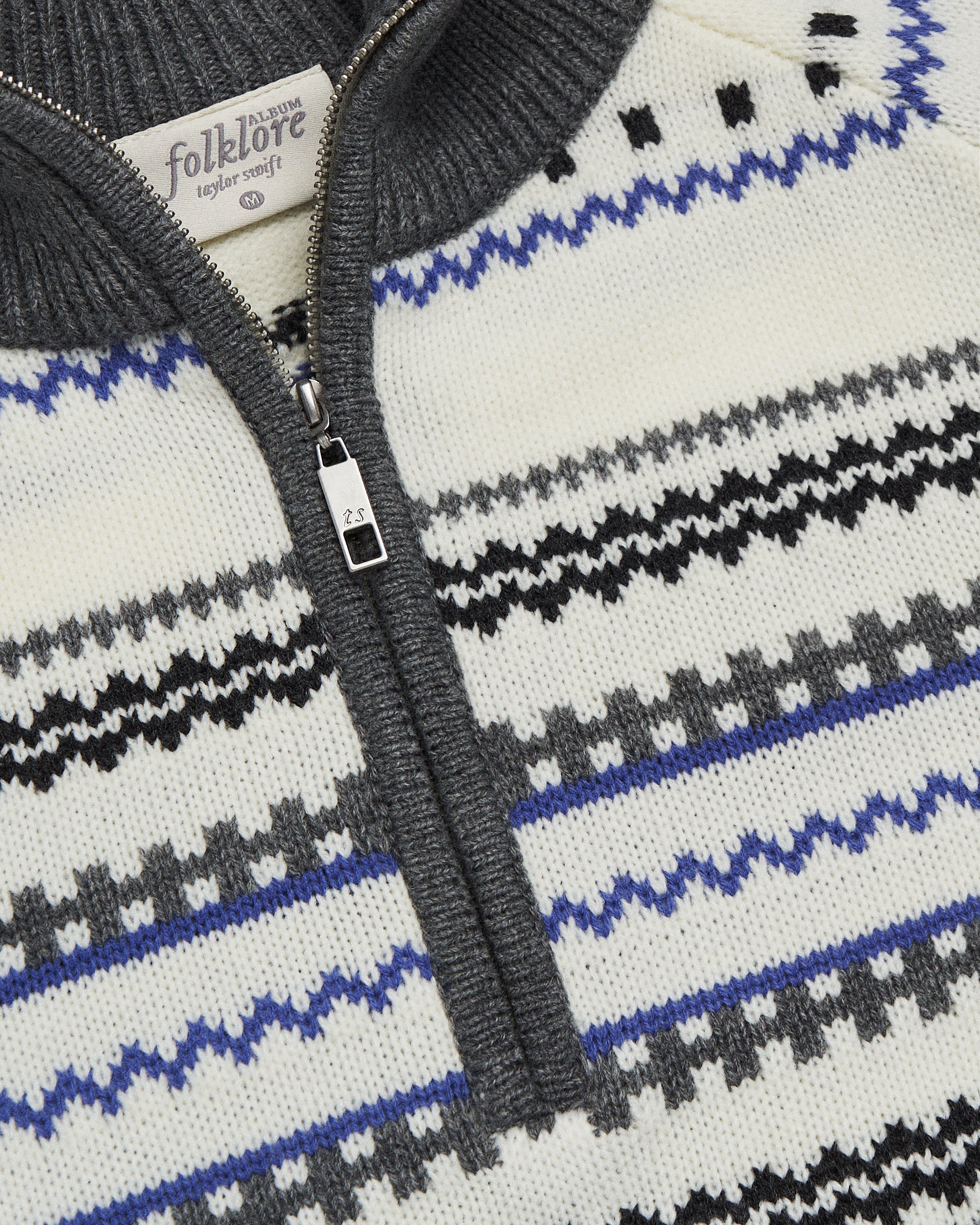 Folklore Album Quarter Zip Up Sweater