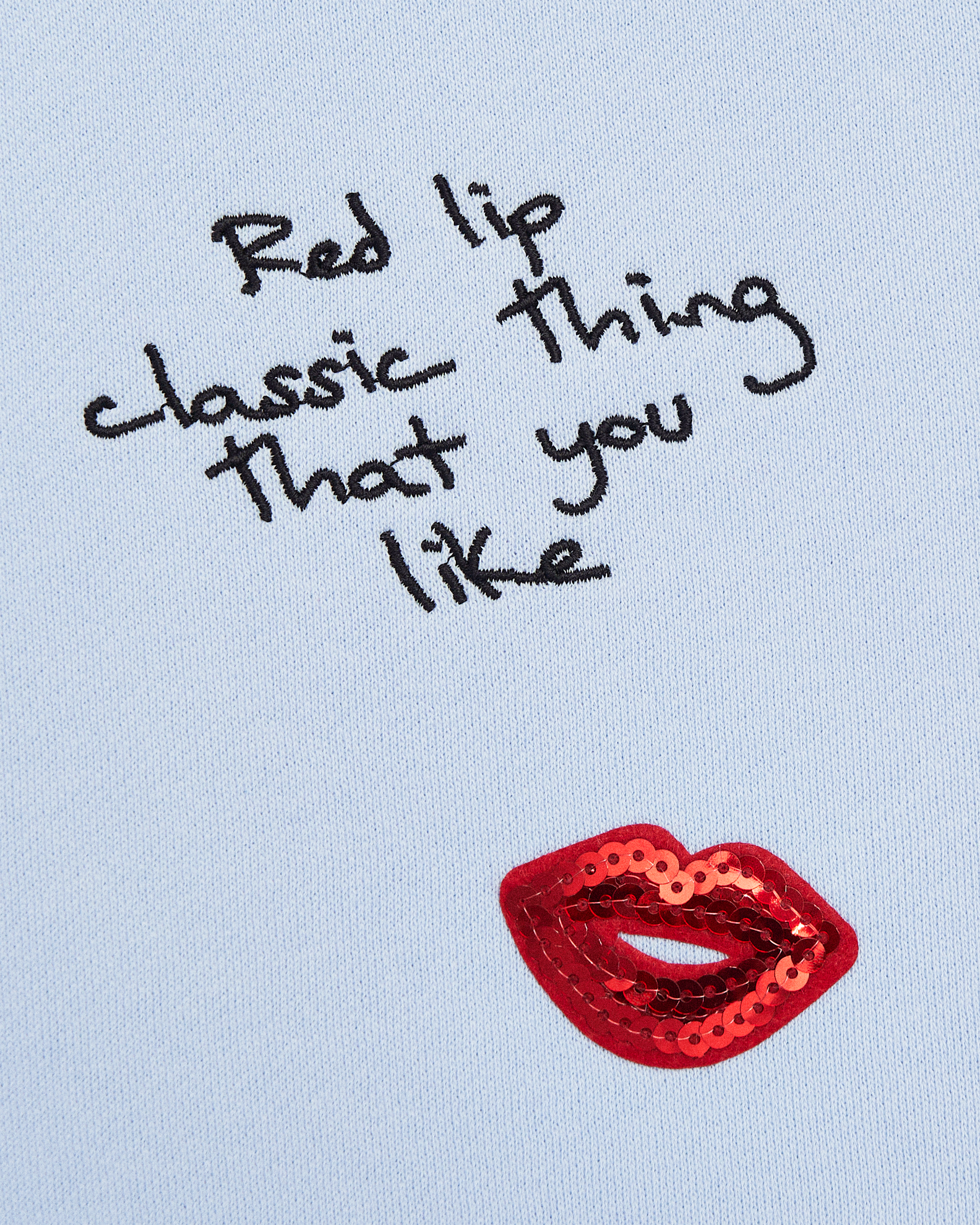 Sequin Red Lip Classic Thing That You Like Crewneck Sweatshirt