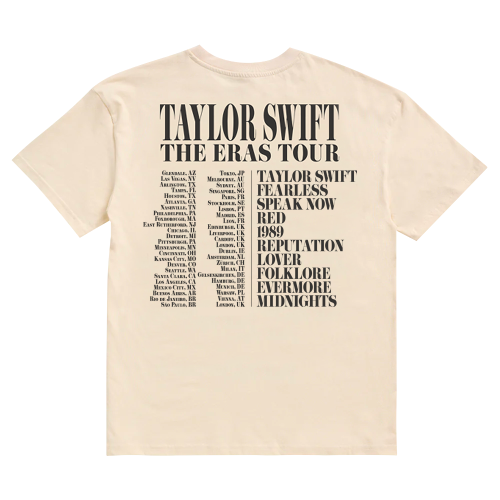 Taylor Swift The Eras International Tour Beige T-Shirt - Taylor Swift