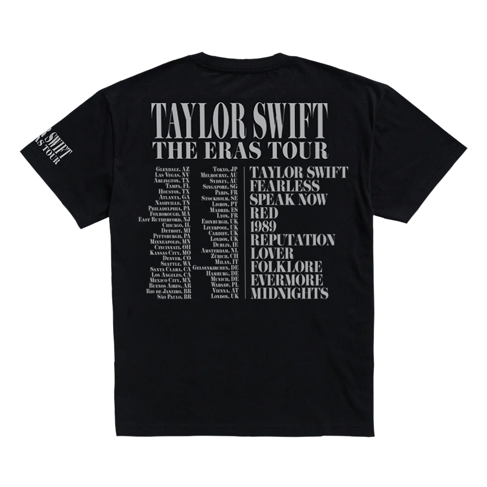 Taylor Swift The Eras International Tour Black T-Shirt - Taylor Swift