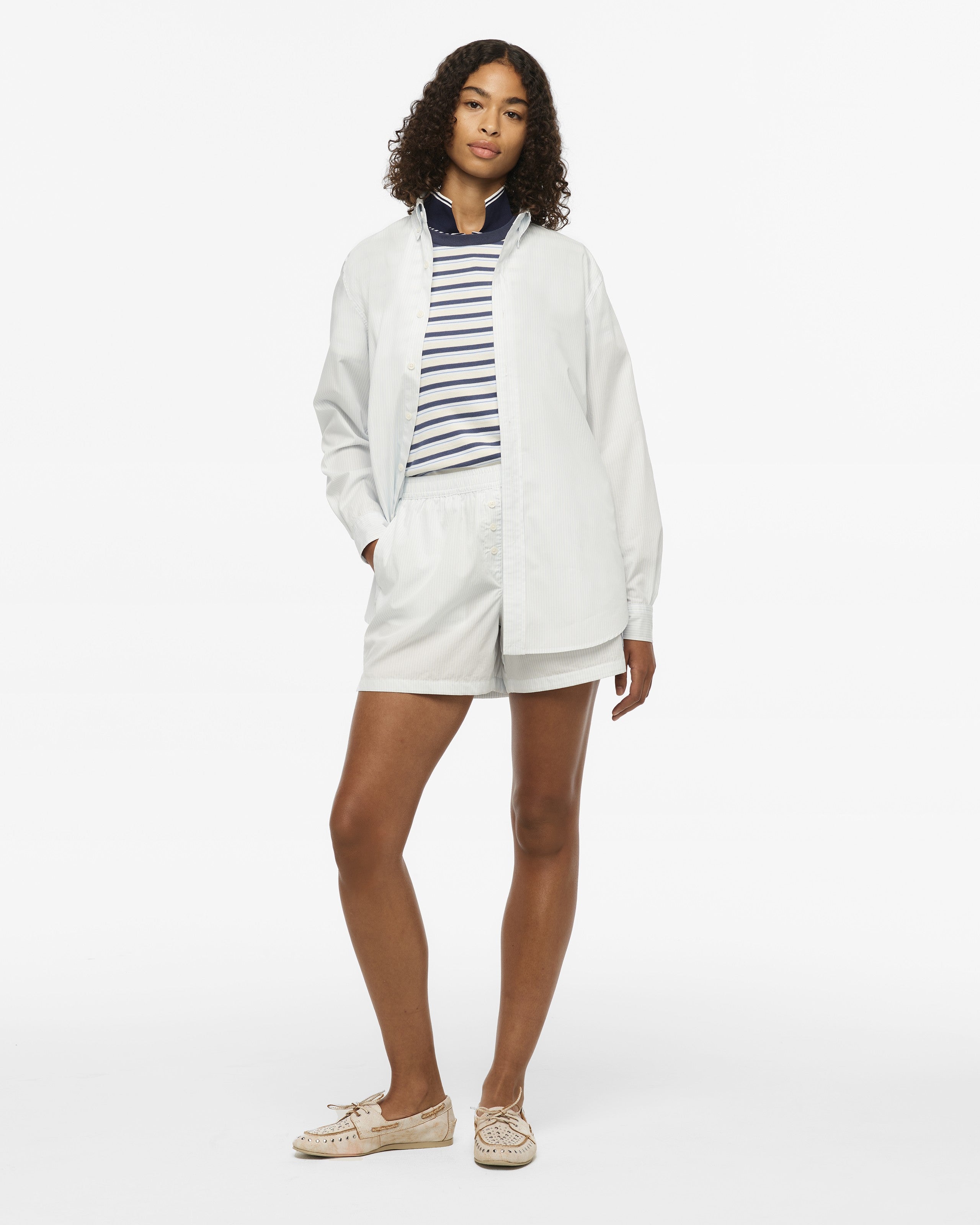 Taylor Swift 1989 (Taylor's Version) Blue Stripe Poplin Shorts Shorts 411127
