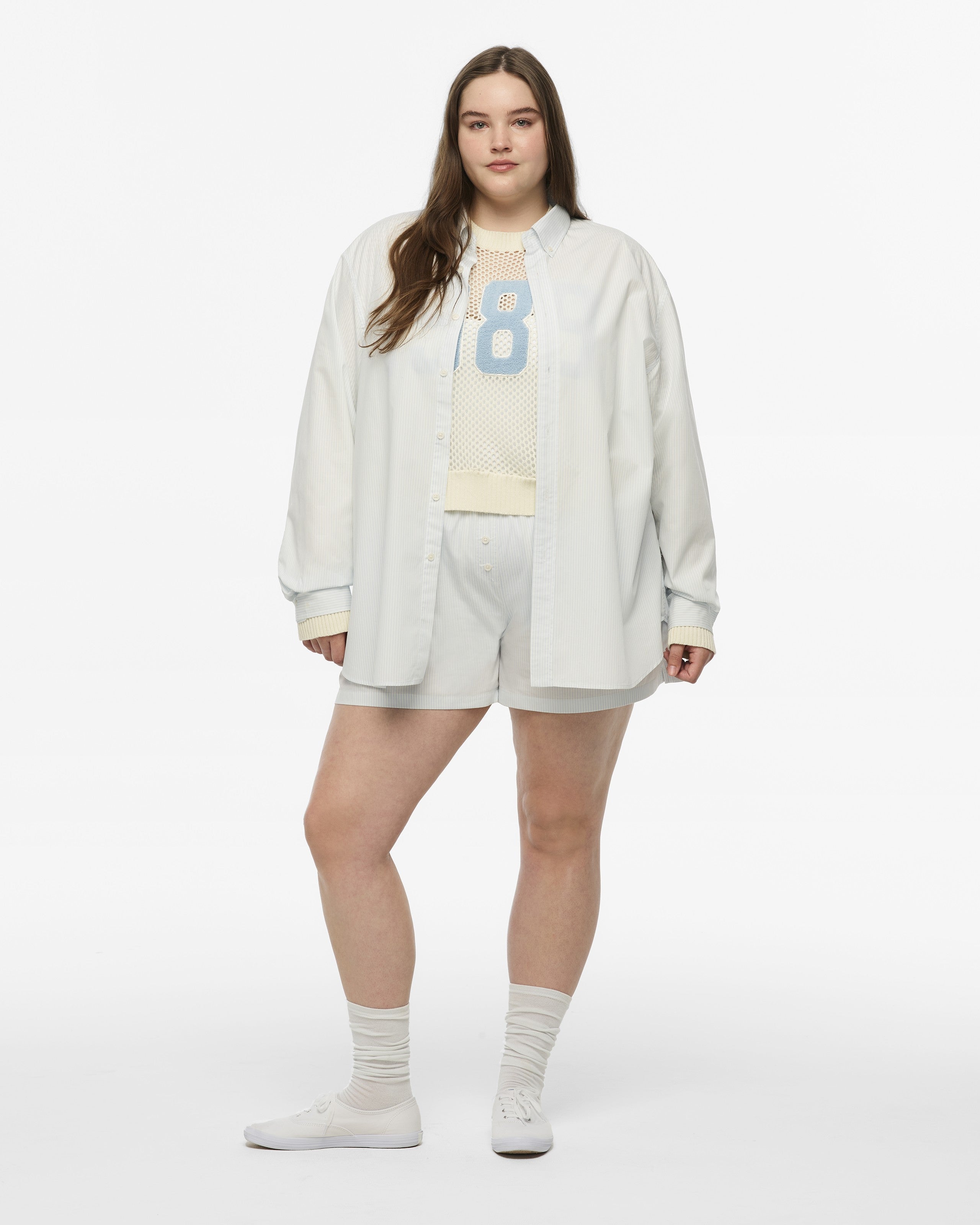 Taylor Swift 1989 (Taylor's Version) Blue Stripe Poplin Shorts Shorts 411131