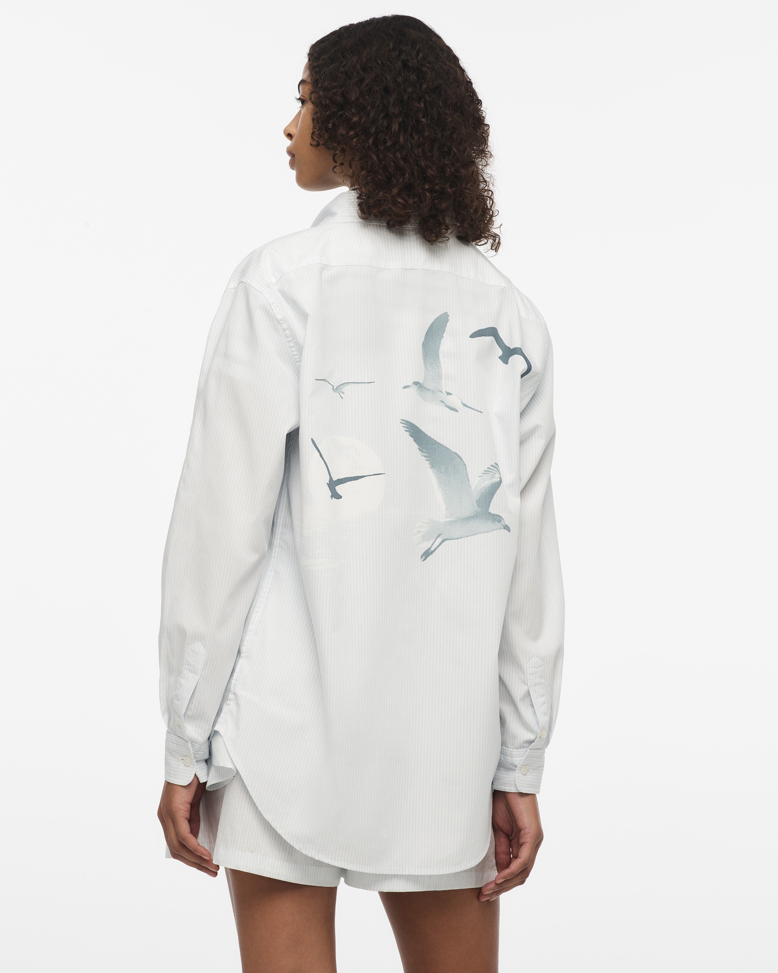 Taylor Swift 1989 (Taylor's Version) Seagull Blue Stripe Poplin Shirt T-Shirt 411219