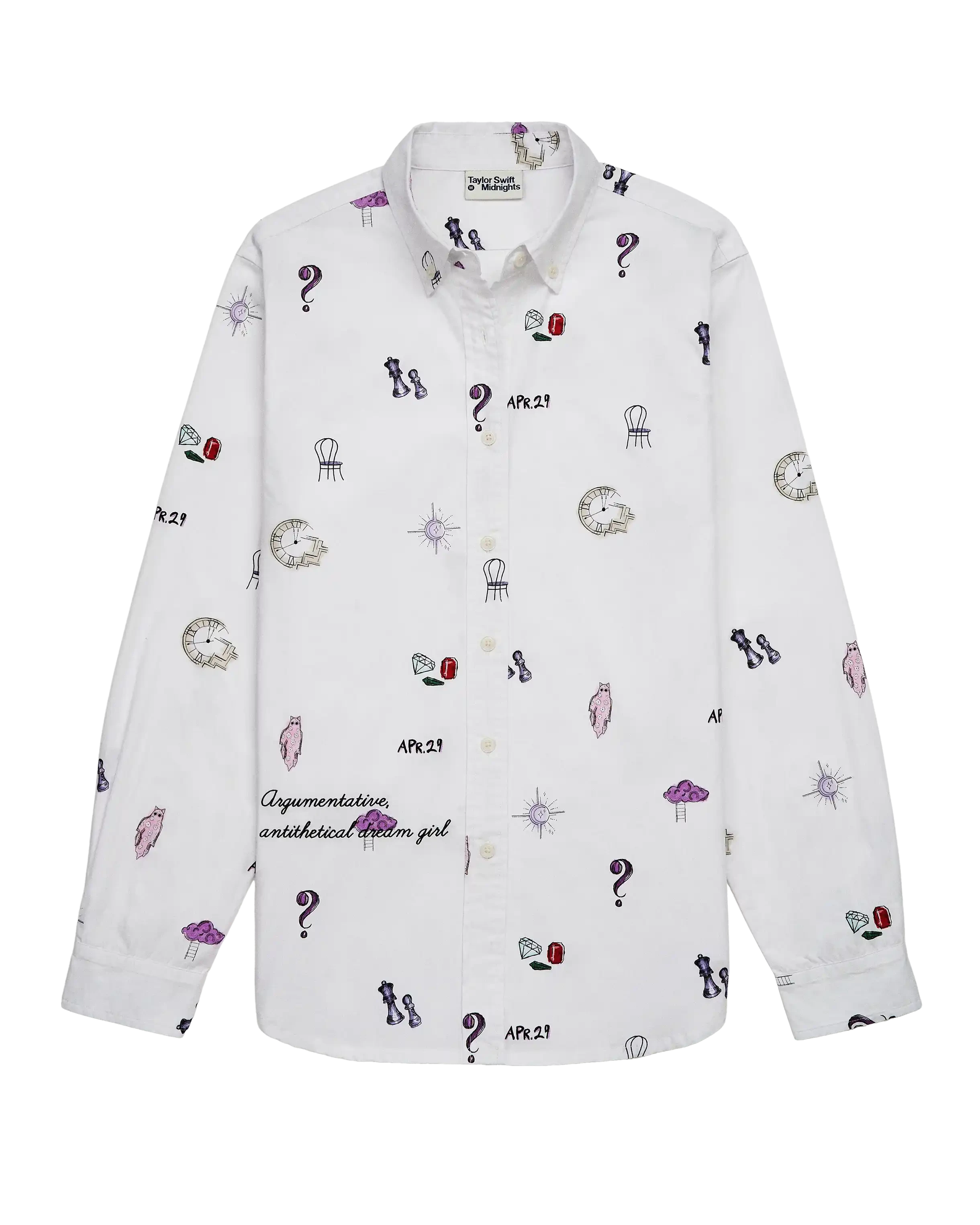Taylor Swift Midnights Album Button Down Shirt Longsleeves 450262