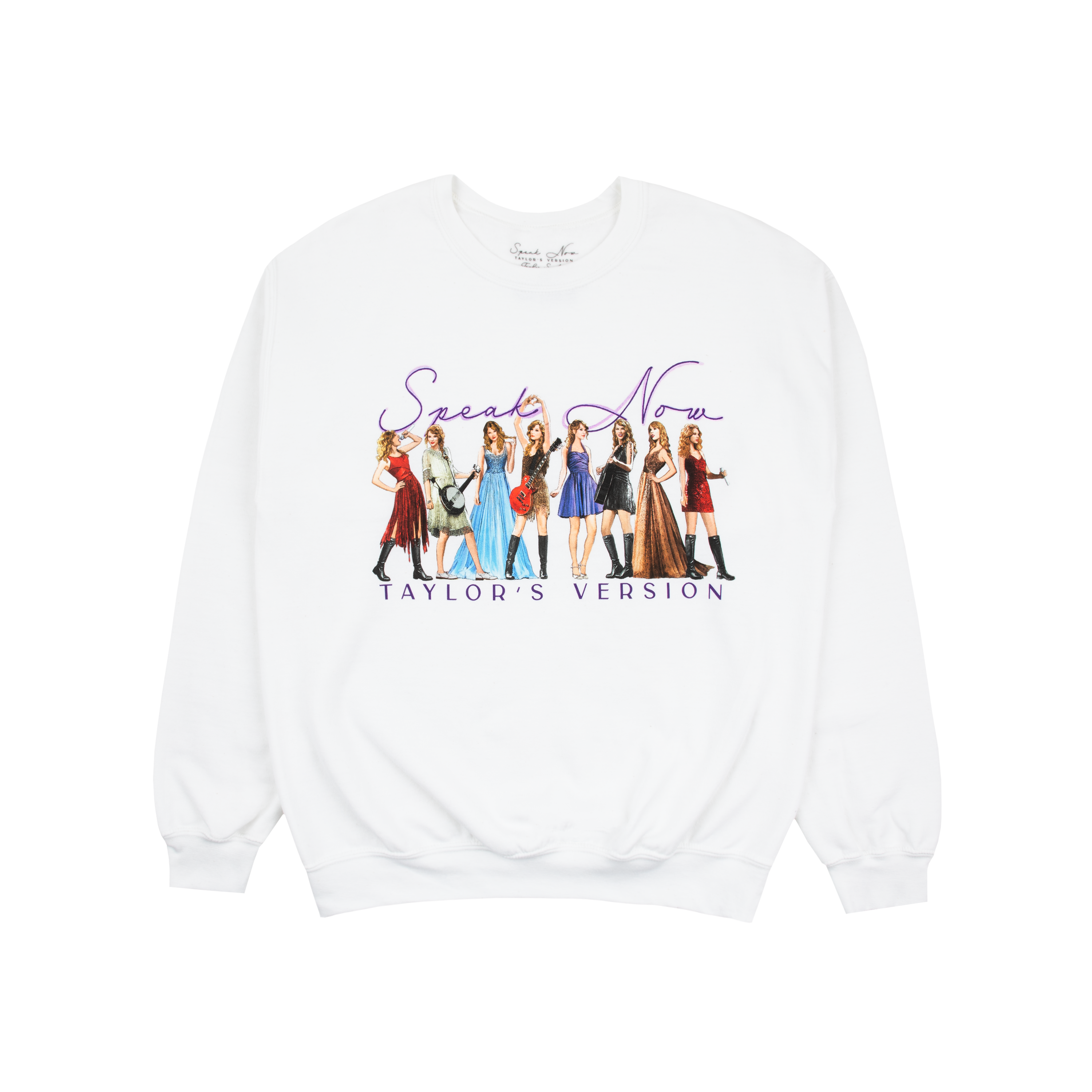 Taylor Swift Speak Now (Taylor's Version) Eras White Crewneck Crewnecks 384779
