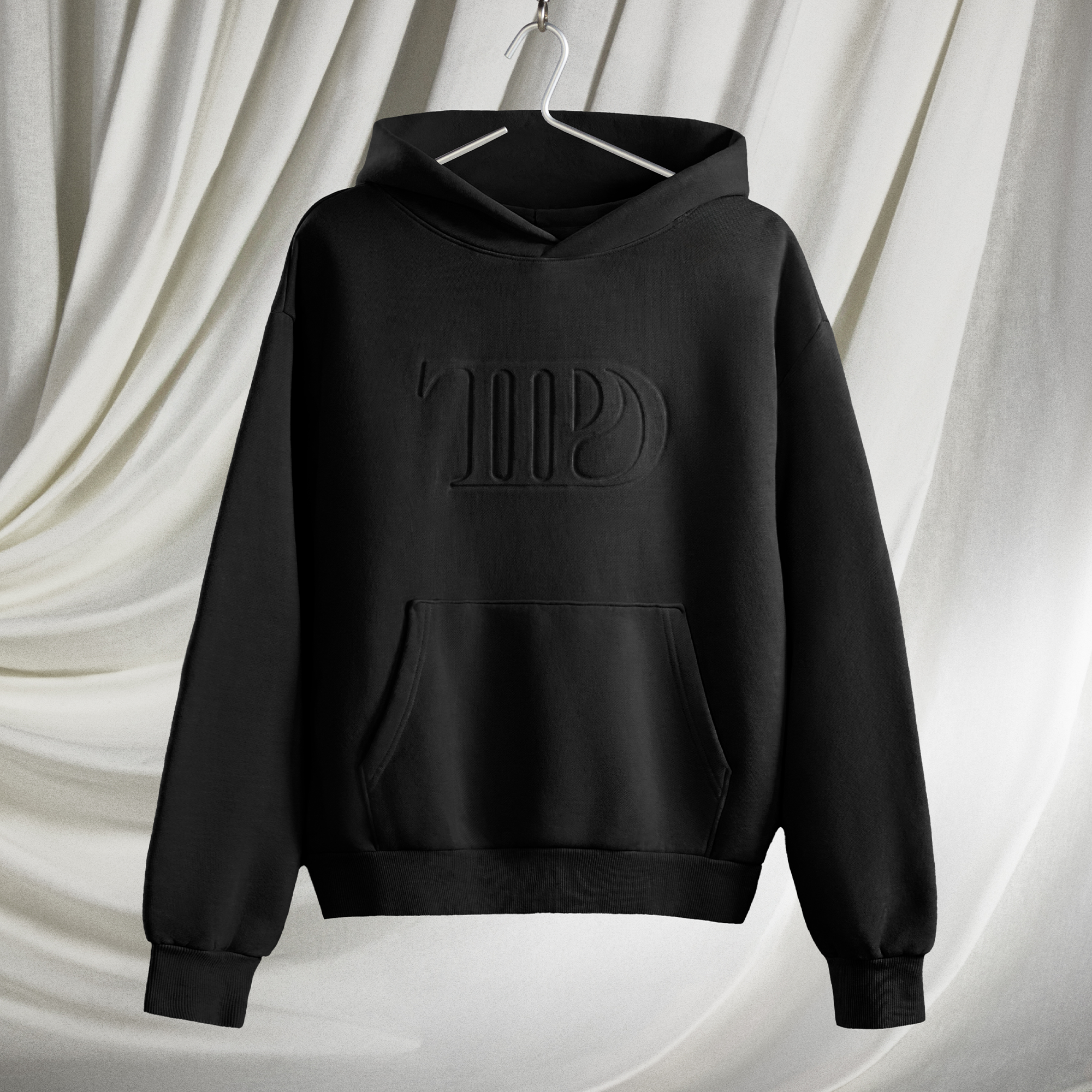 Taylor Swift TTPD Black Embossed Hoodie Hoodies 381865