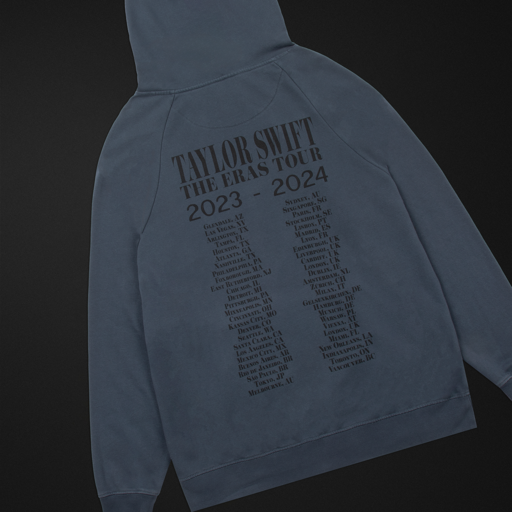Taylor Swift Taylor Swift The Eras II Tour Washed Blue Hoodie Hoodie 359955