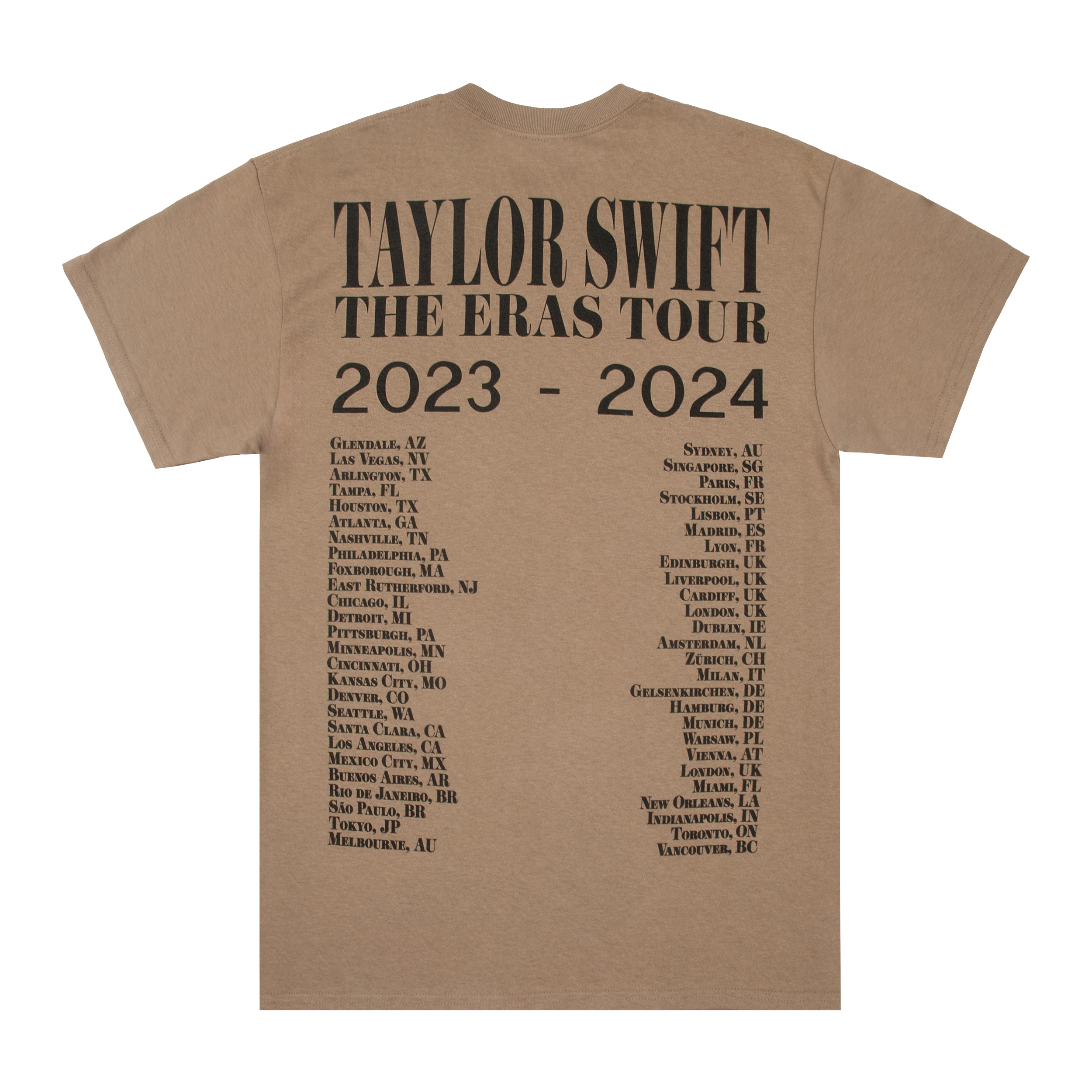 Taylor Swift Taylor Swift The Eras Tour Taupe T-Shirt T-Shirt 360199