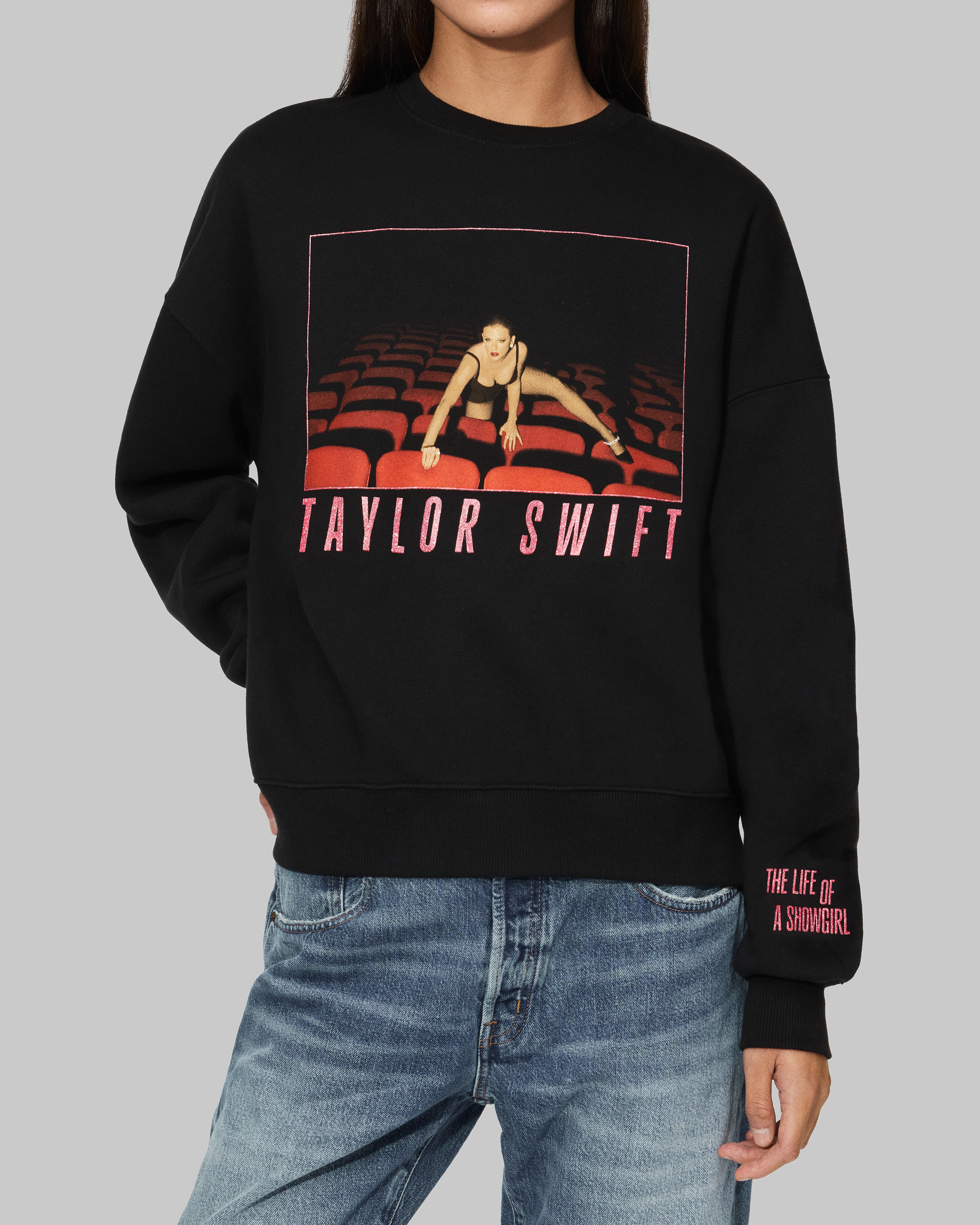 Taylor Swift The Life of a Showgirl It's Frightening Black Crewneck Sweatshirt Sweatshirt 423466