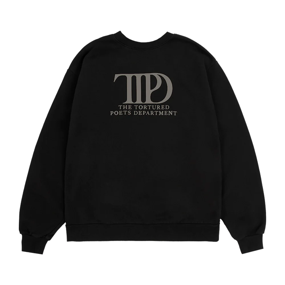Taylor Swift The Tortured Poets Department Black Crewneck Crewnecks 356275