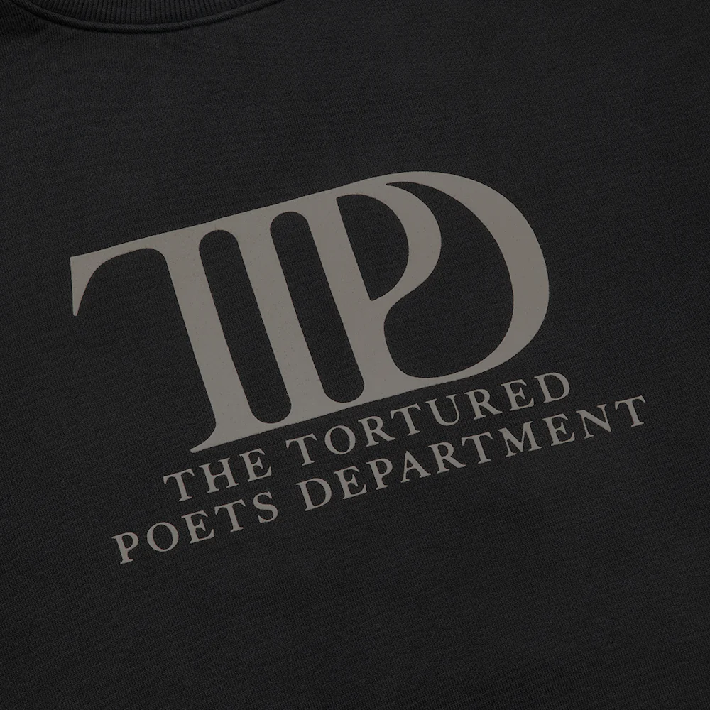Taylor Swift The Tortured Poets Department Black Crewneck Crewnecks 356287