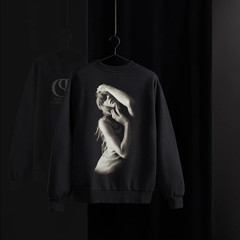 Taylor Swift The Tortured Poets Department Black Crewneck Crewnecks 356283