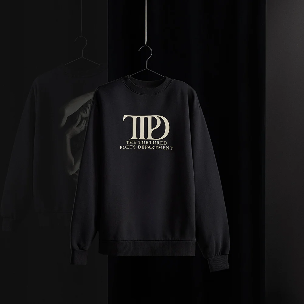 Taylor Swift The Tortured Poets Department Black Crewneck Crewnecks 356291