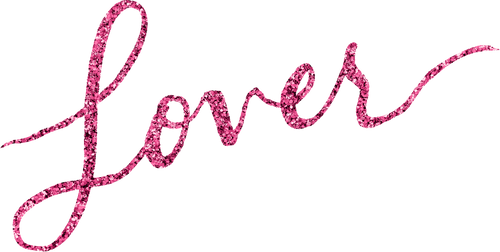 Taylor Swift Lover Logo Pink Glitzer